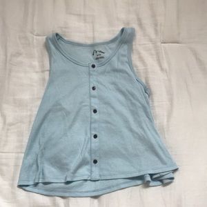 Blue art class crop tank